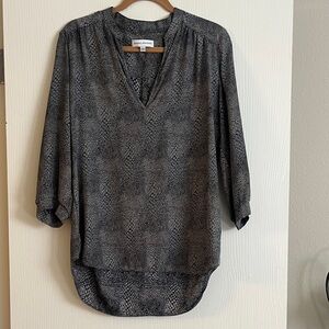 Amanda Uprichard Charcoal Snake Print Tunic